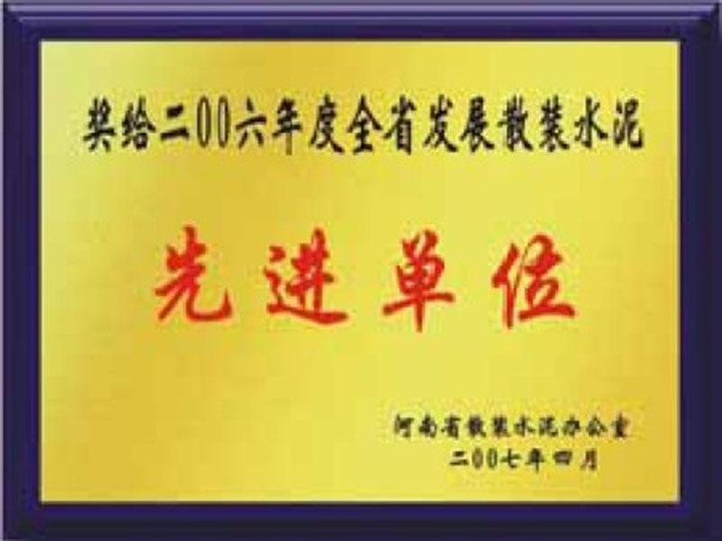 2006年度全省發(fā)展散裝水泥先進單位